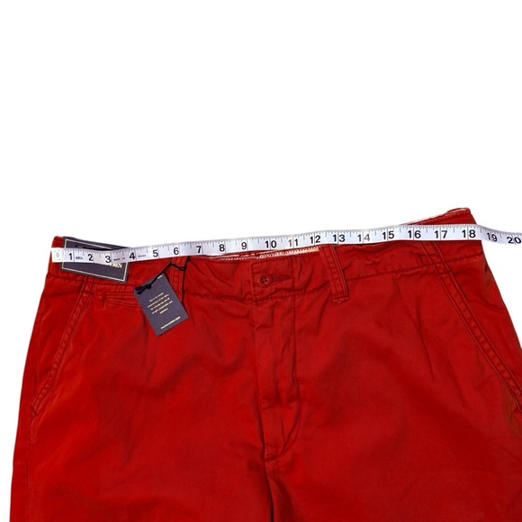 NWT, Men's Y2K Polo Ralph Lauren Chino Drawstring Shorts Distressed Red, Sz 36 - Picture 9 of 14